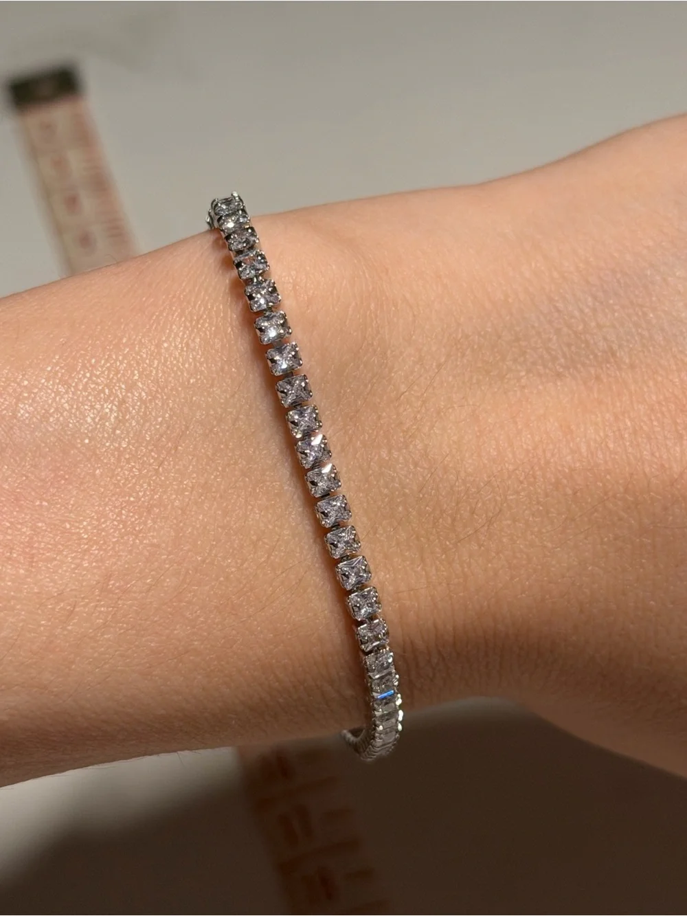 Premium Silver Crystal Tennis Bracelet 5.5” / 14cm – Small Wrist